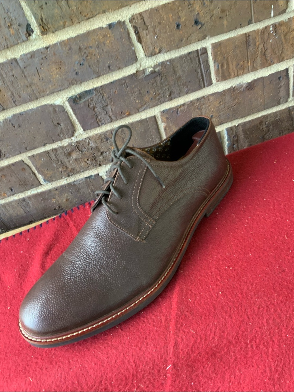 Ben Sherman Brown Pebbled Leather Derby Shoes